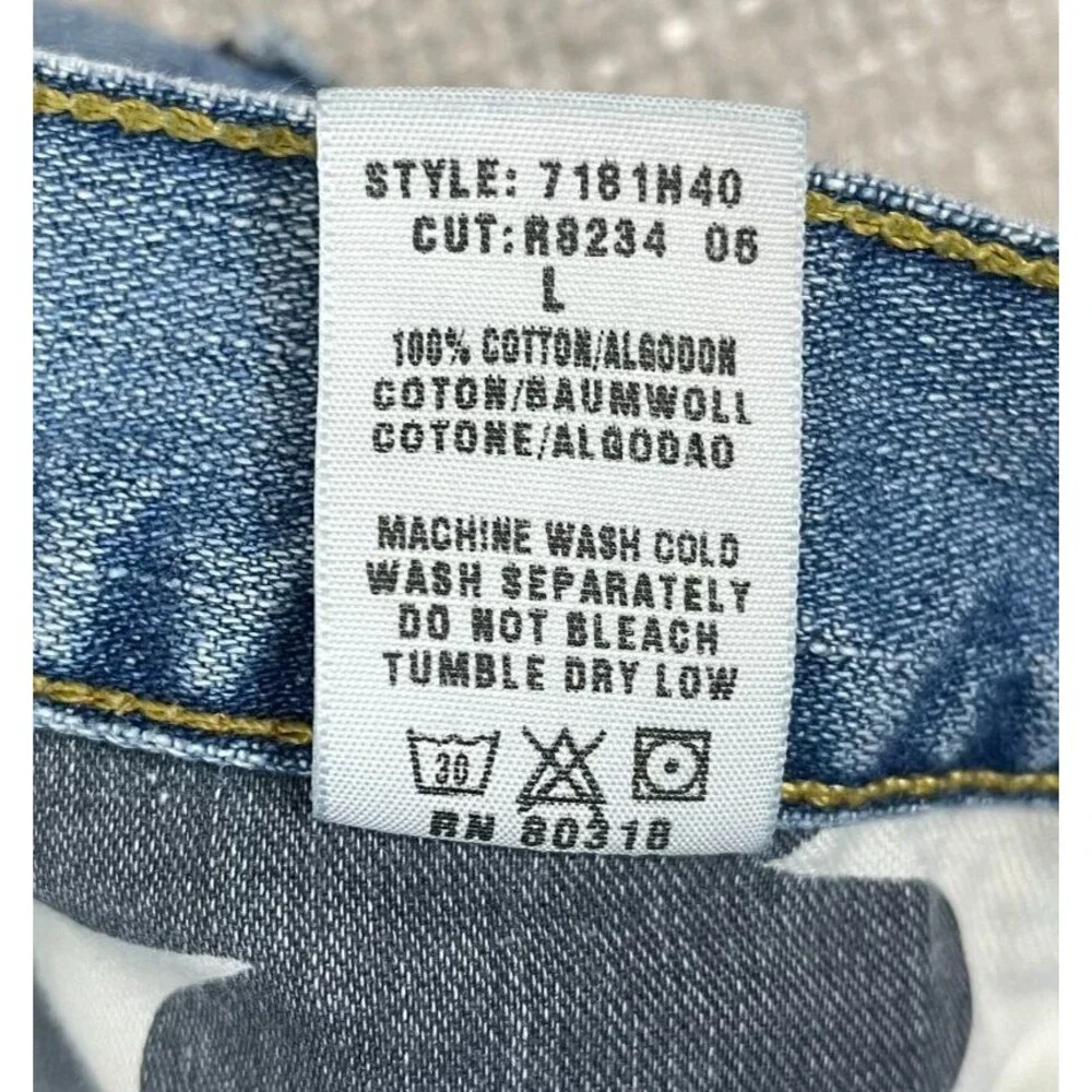 Lucky Brand Boot Leg Jeans Mens 34x32 Boot Cut Blue American USA Made Cowboy Y2K